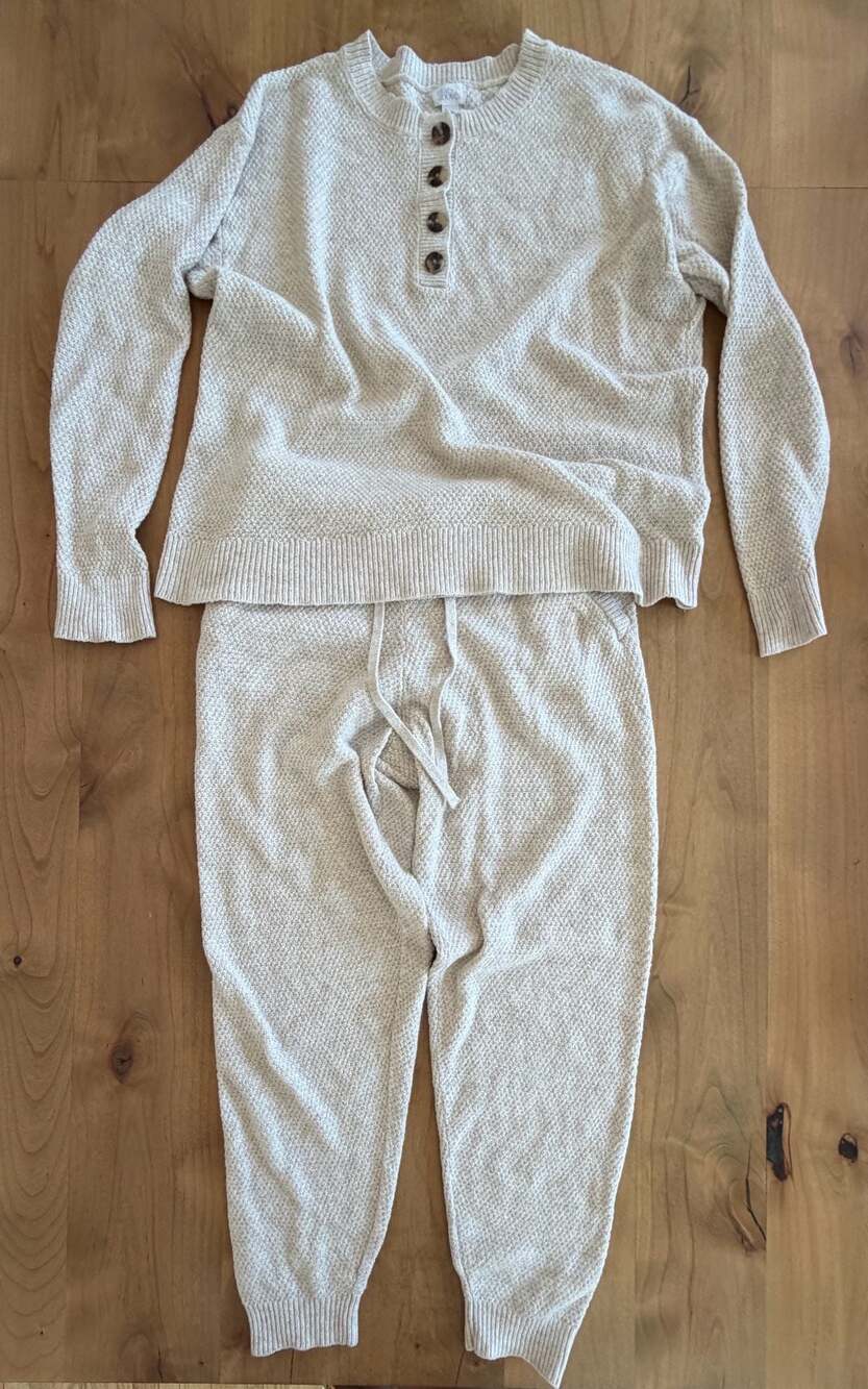 Stars Above Women's Size M/S Textured Knit Henley Lounge Set